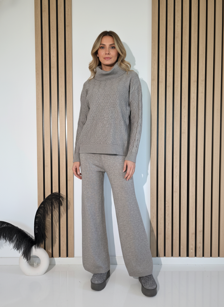 Дамски Комплект сив Eda 2 части трико #A1248