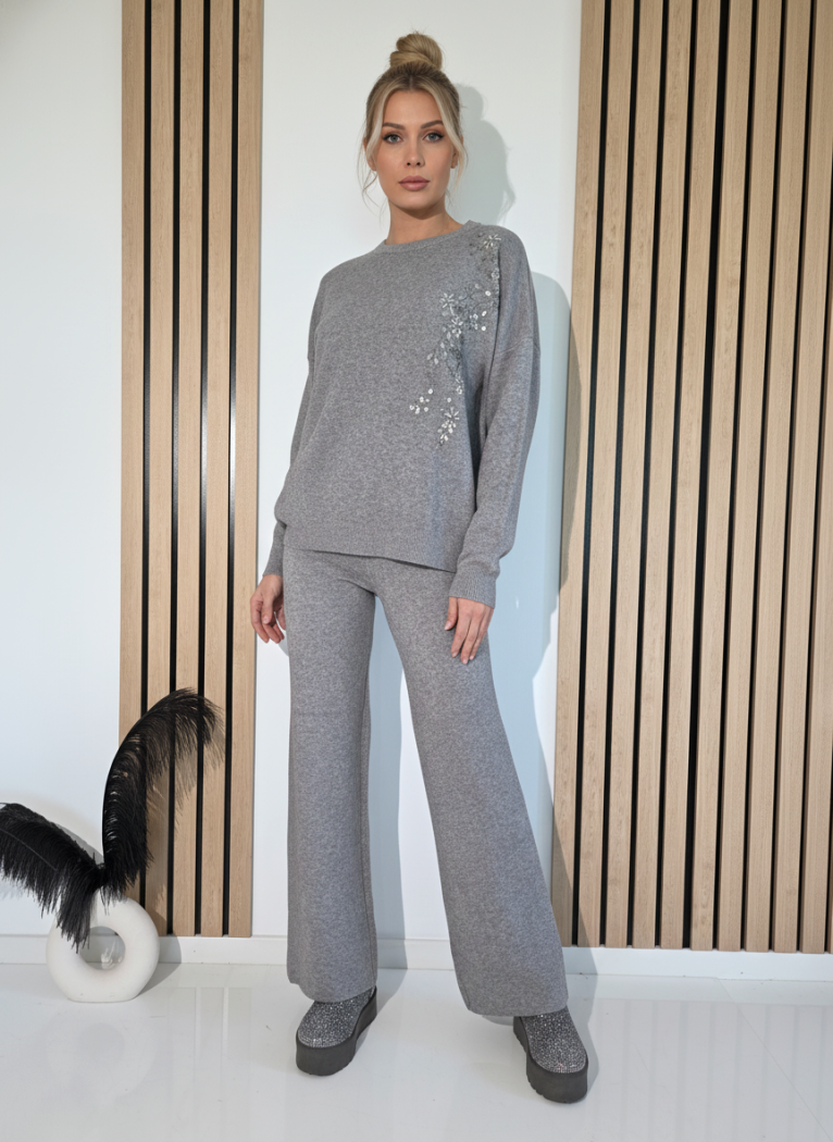 Дамски Комплект сив Mabel 2 части трико #A1255