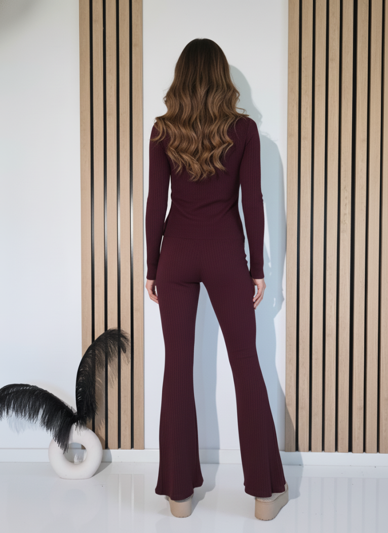 Дамски Комплект бордо Amira 2 части трико #A1242