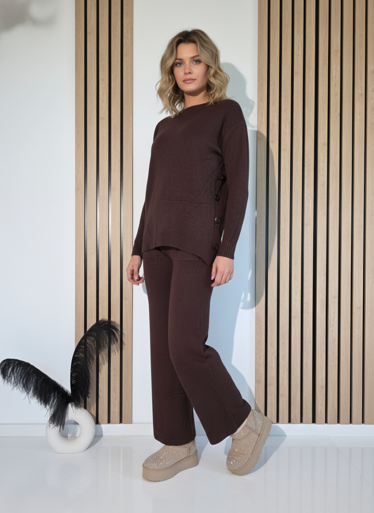 Дамски Комплект кафяв Page 2 части трико #A1258