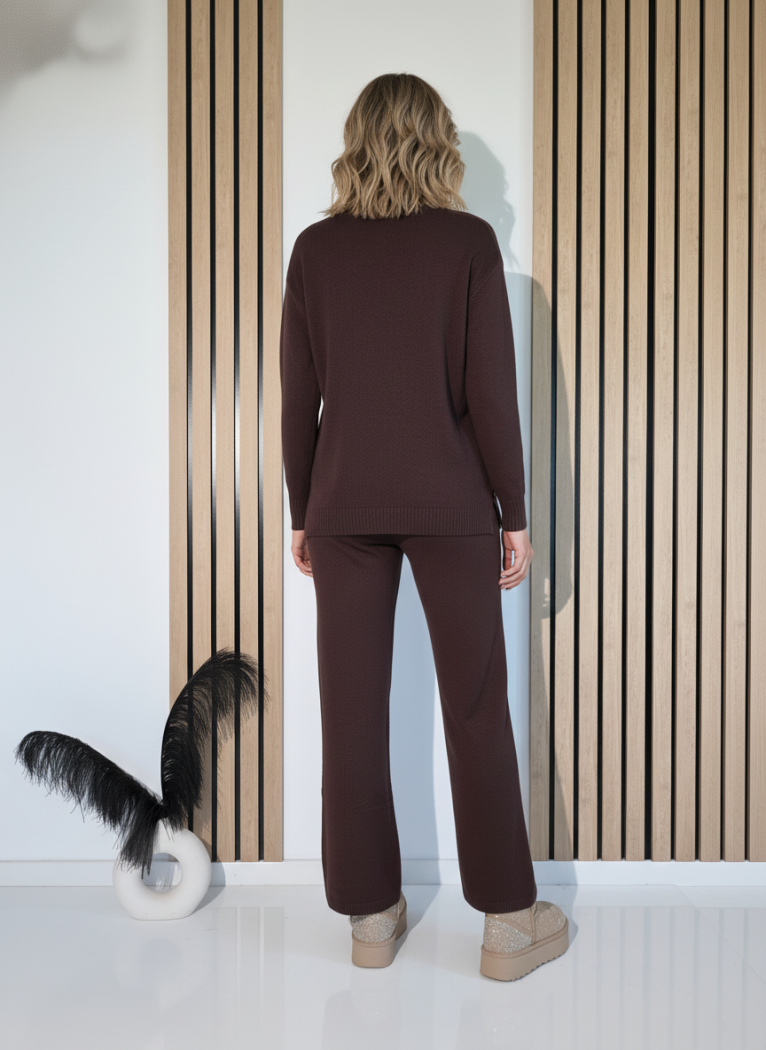 Дамски Комплект кафяв Page 2 части трико #A1258