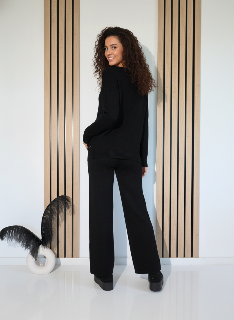 Дамски Комплект черен Page 2 части трико #A1256