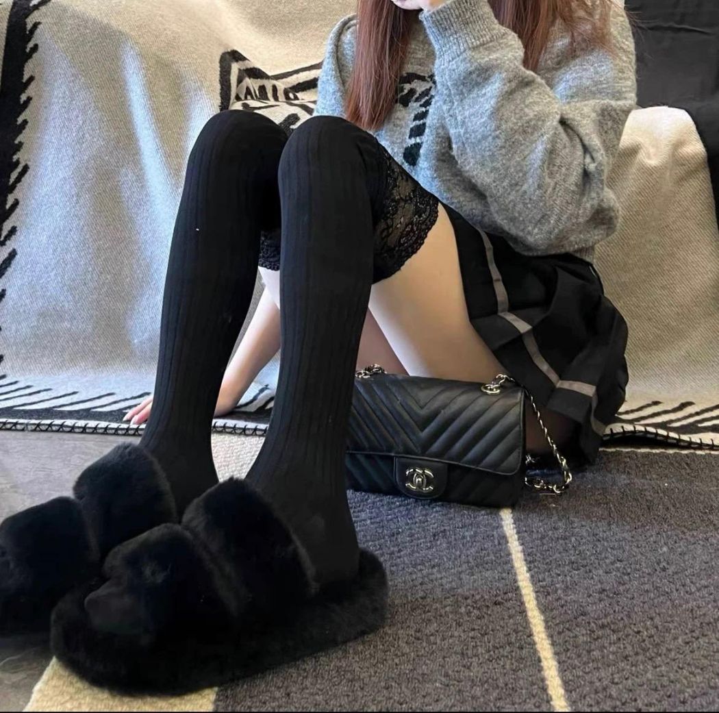 Дамски черни дълги чорапи Alexis #A1295