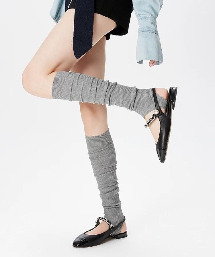 Дамски сиви дълги чорапи Maria #A1305