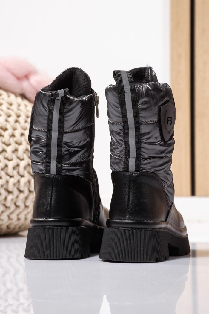 Боти за момичета подплатени с пух сиви от еко кожа Despina #23118