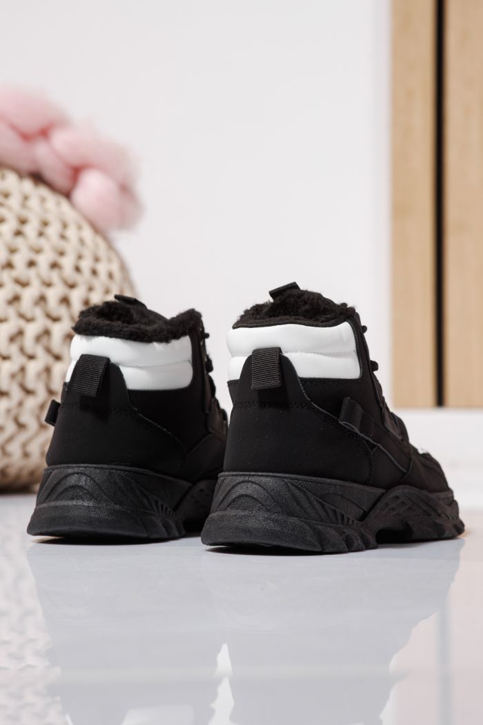 Детски черни кожени ботуши от еко кожа Aris #23170