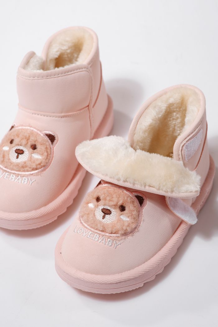 Боти за момичета подплатени с пух розов от еко кожа Julieta #23153