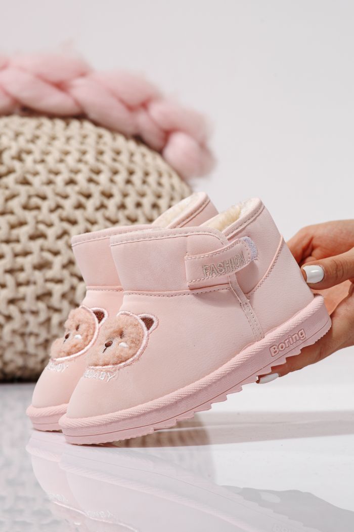 Боти за момичета подплатени с пух розов от еко кожа Julieta #23153