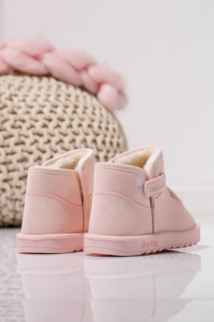 Боти за момичета подплатени с пух розов от еко кожа Julieta #23153