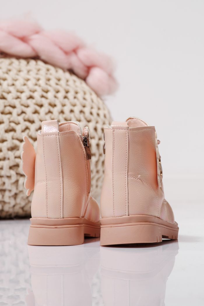 Боти за момичета подплатени с пух розов от еко кожа Melania #23142