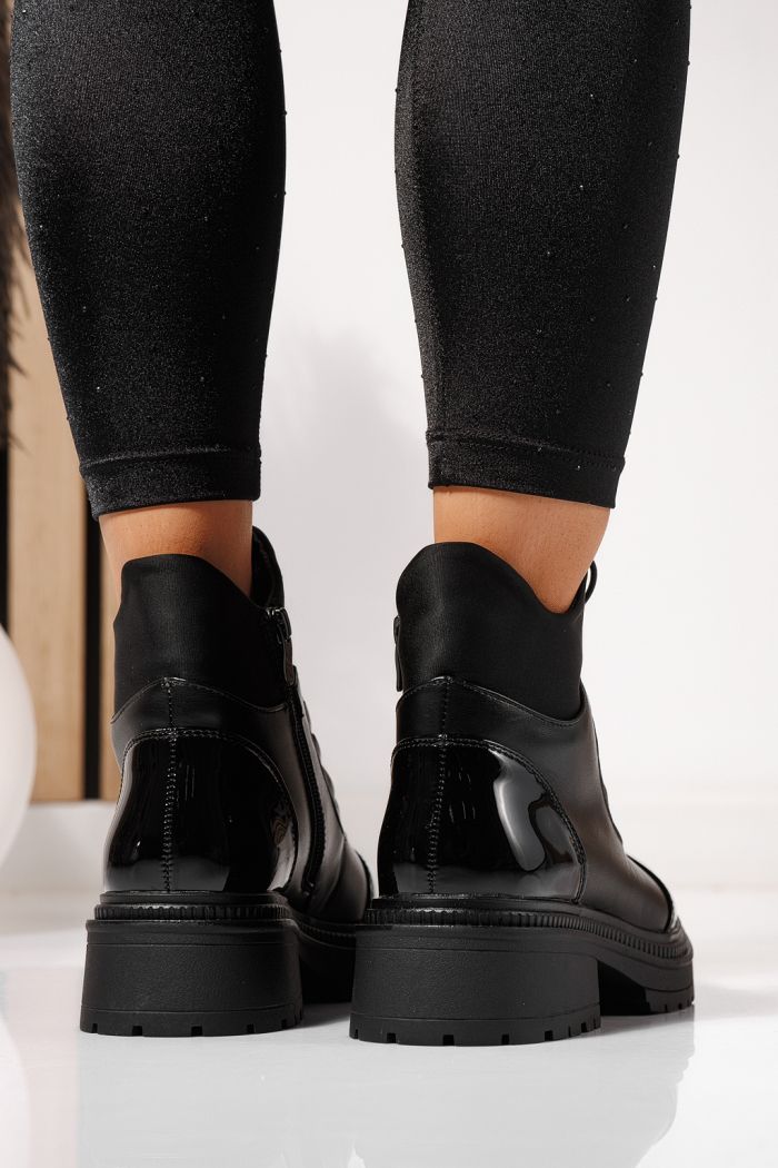 Дамски боти подплатени с пух черни от еко кожа lacuita Nami #23056