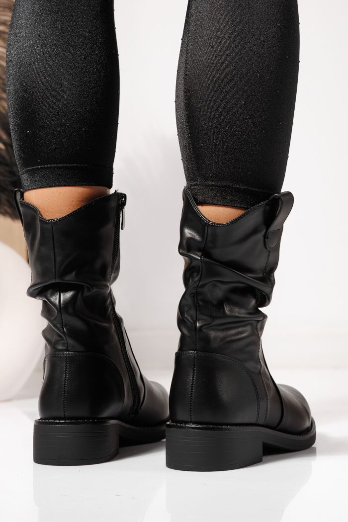 Дамски боти подплатени с пух черни от обърната еко кожа Lorelai #23092