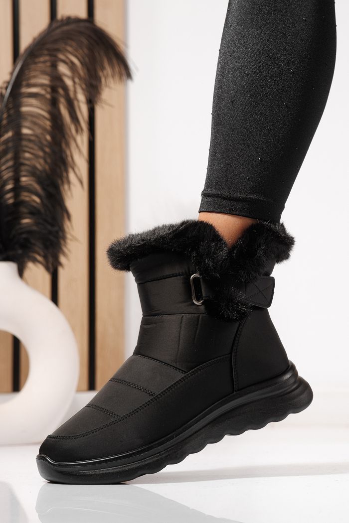 Дамски боти подплатени с пух черни от шушлек Amelia #23065