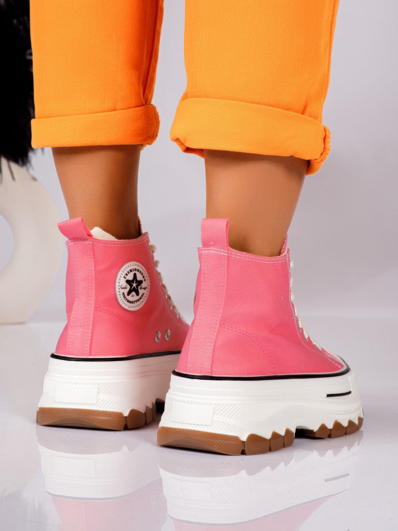 Дамски розови текстилни маратонки Seline #24183