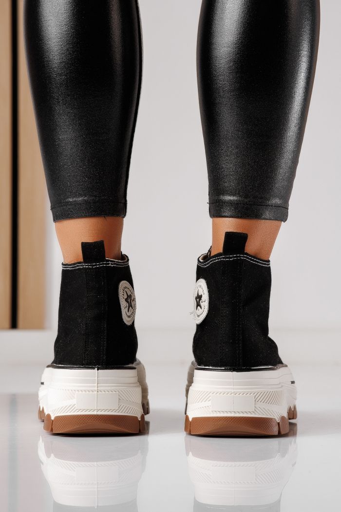 Дамски черни текстилни маратонки Seline #24184