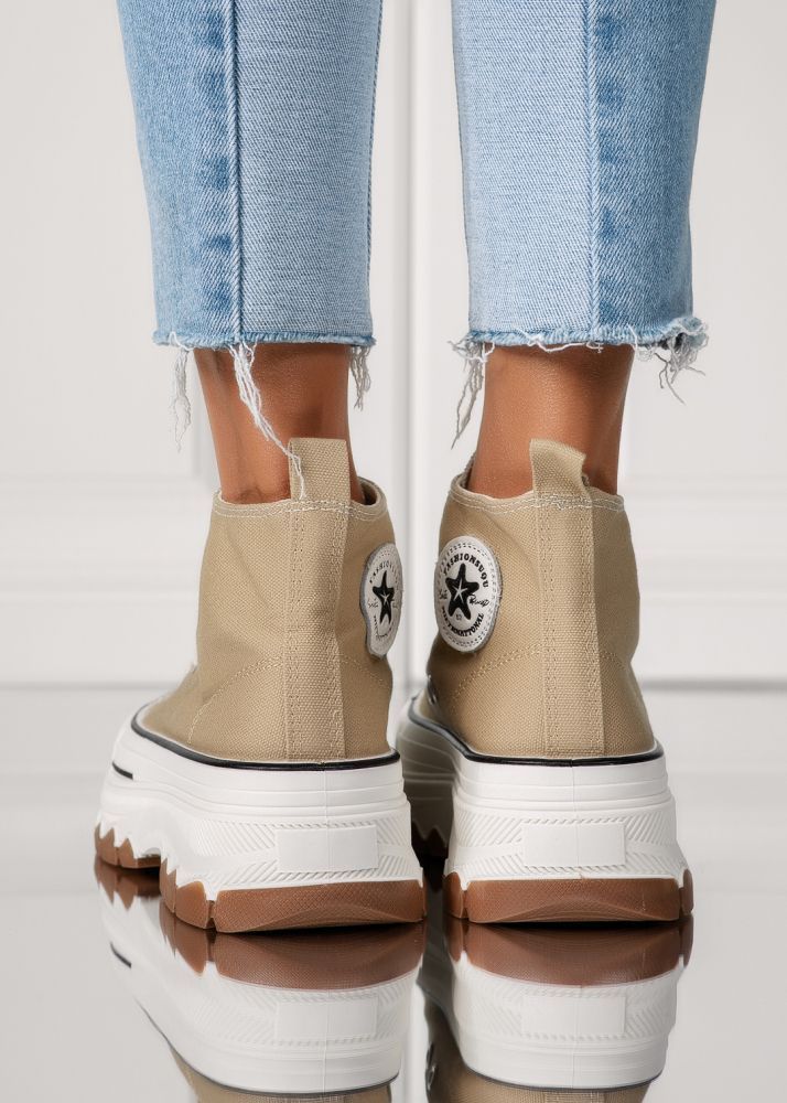 Дамски каки текстилни маратонки Seline #24186