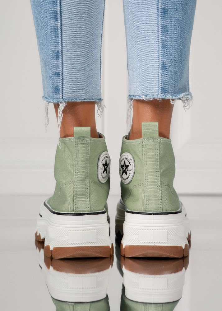 Дамски зелени текстилни маратонки Seline #24187