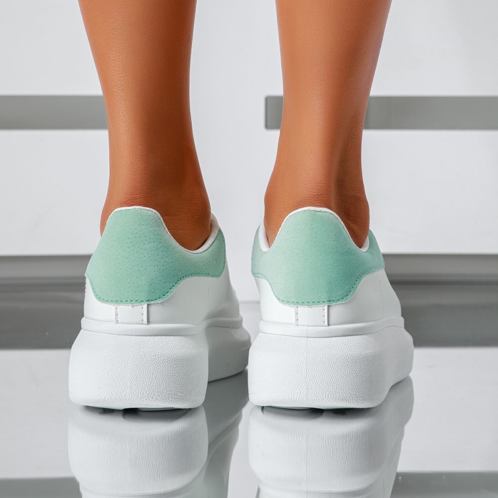 Дамски бели маратонки от екокожа Raya #24178