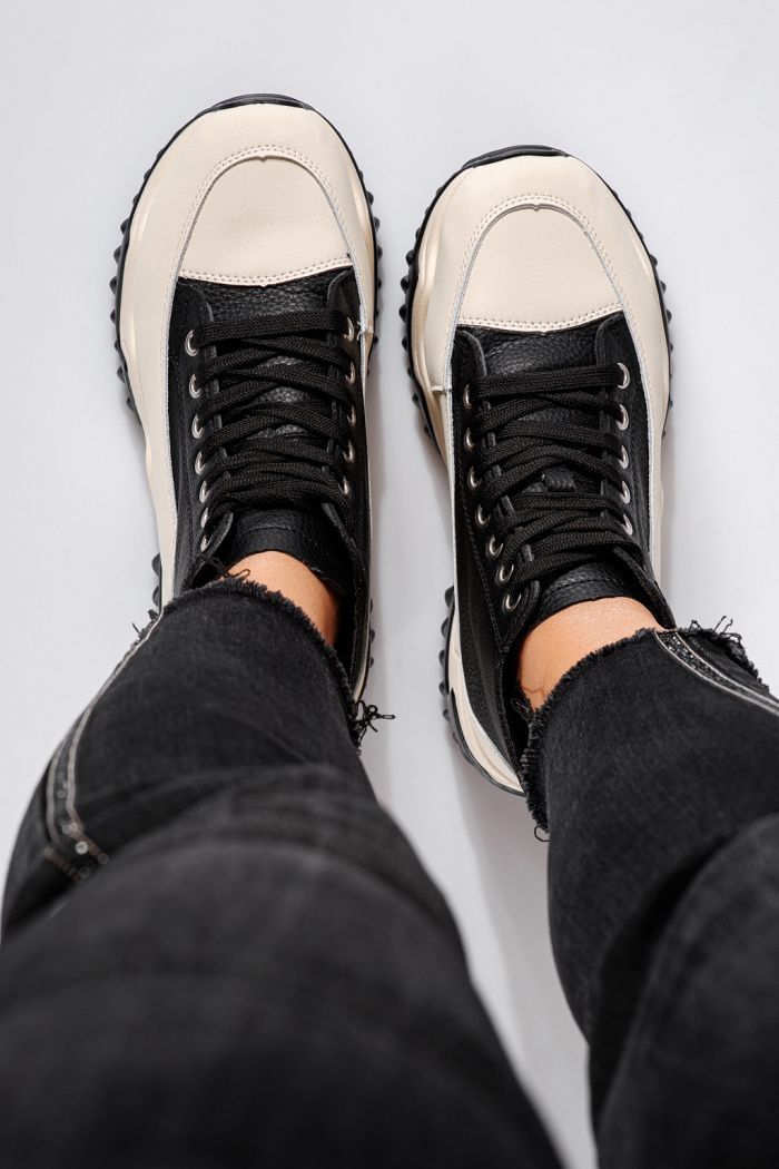 Дамски черни маратонки от екокожа Layla #24154