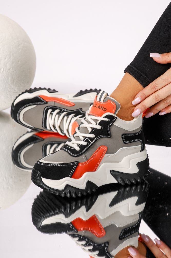 Дамски сиви маратонки от екокожа Maya #24157