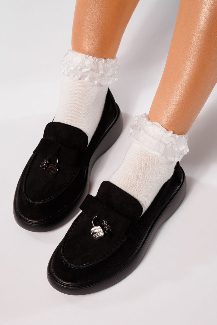 Дамски черни ежедневни обувки от екокожа Enisse #24084