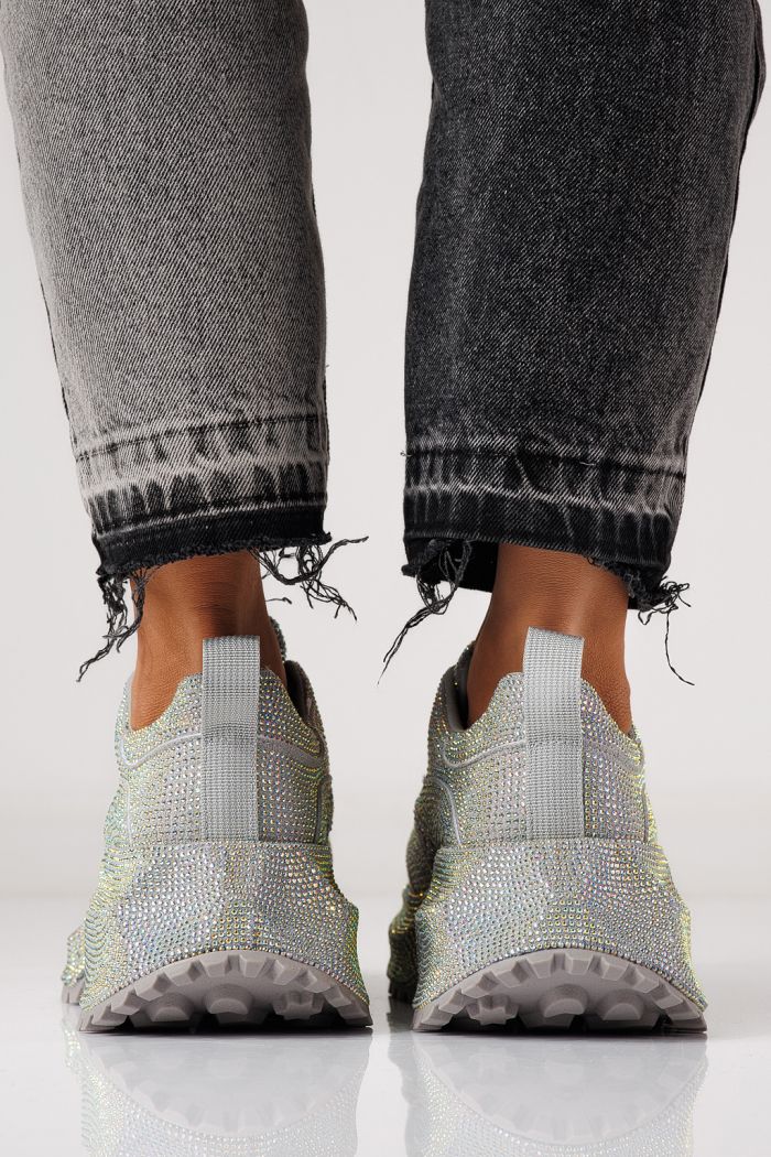 Дамски маратонки сиви от обърната еко кожа Gabriela #24103