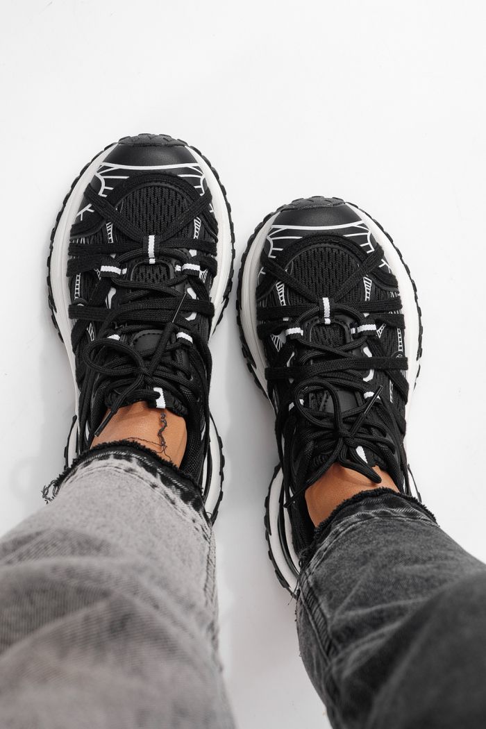 Дамски маратонки черни от текстилен материал Jullya #24130