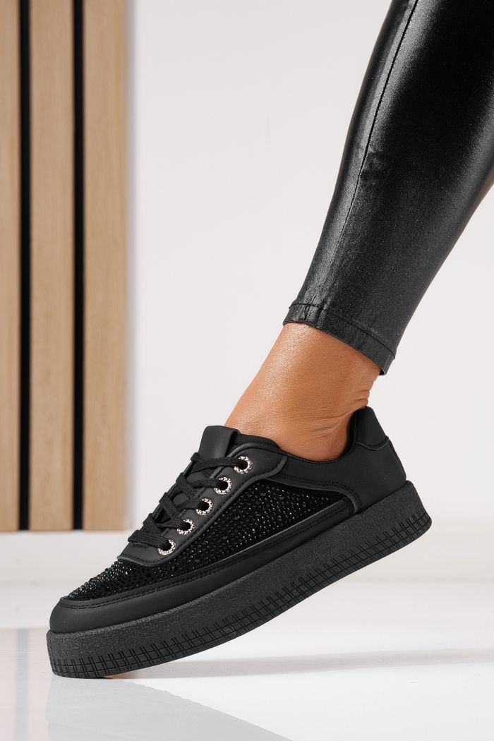 Дамски маратонки черни от еко кожа Rania #24177