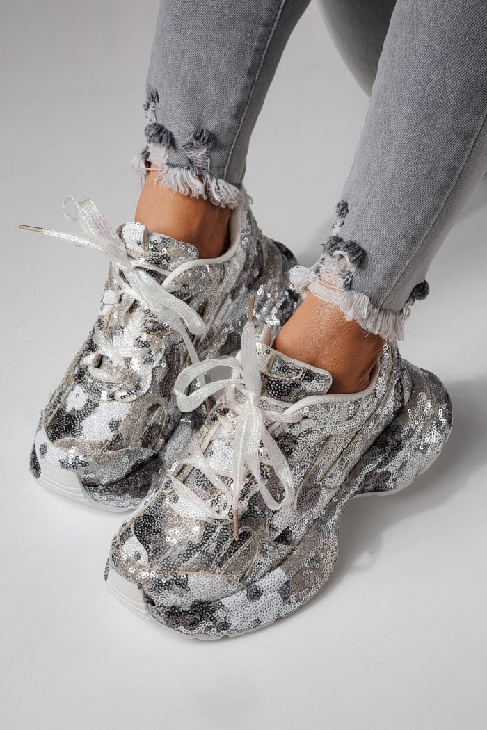 Дамски маратонки бели от обърната еко кожа Georgiana #24106