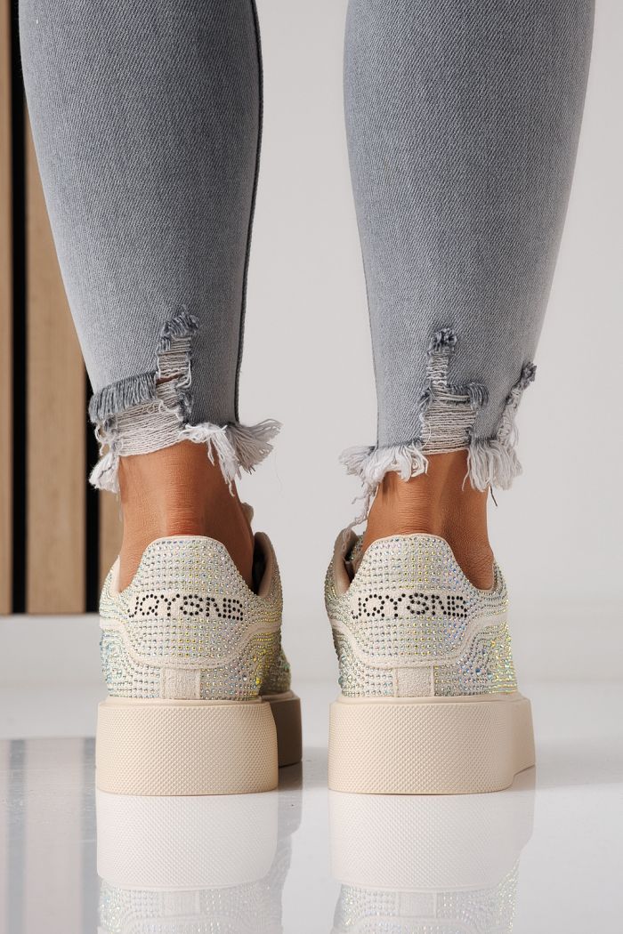 Дамски маратонки бежови от текстилен материал Ellania #24091