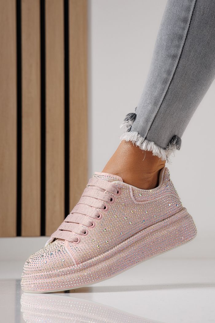 Дамски маратонки розови от текстилен материал Alexia #24006