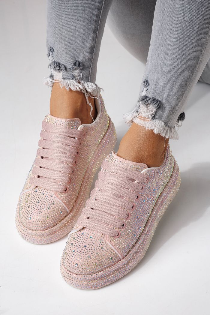 Дамски маратонки розови от текстилен материал Alexia #24006