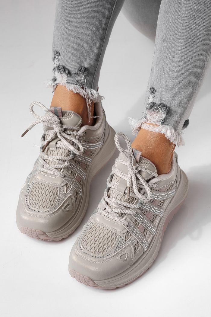 Дамски маратонки каки от еко кожа Carolina #24058