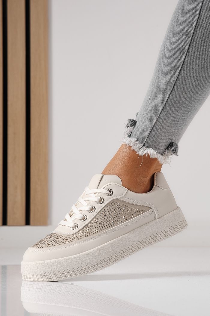 Дамски маратонки бежови от еко кожа Rania #24175