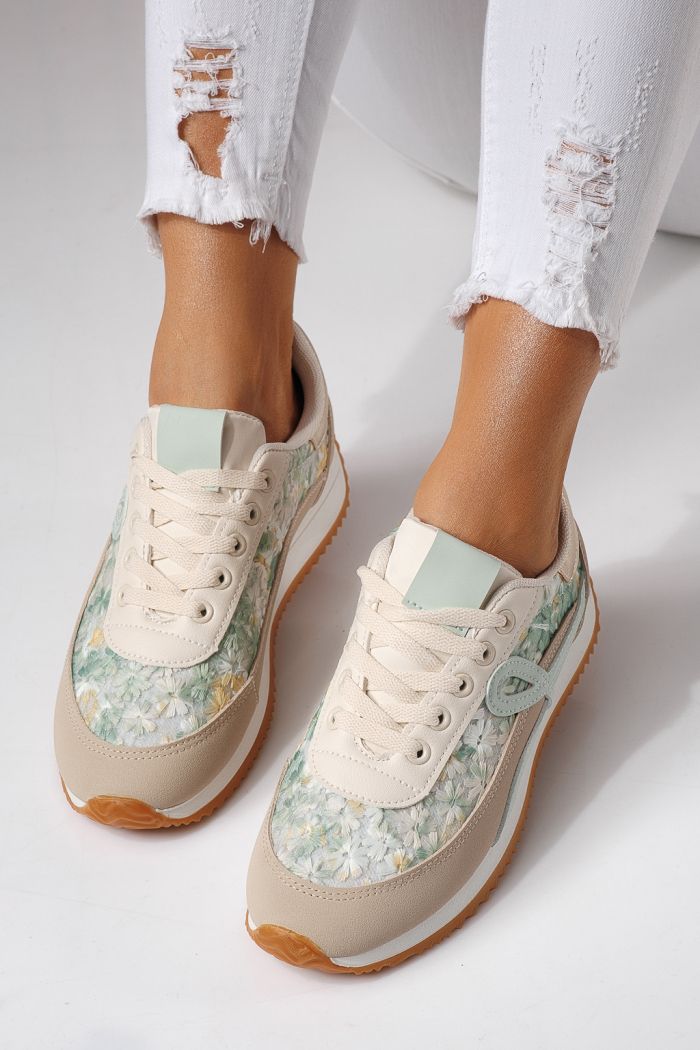 Дамски маратонки зелени от еко кожа Jesica #24126