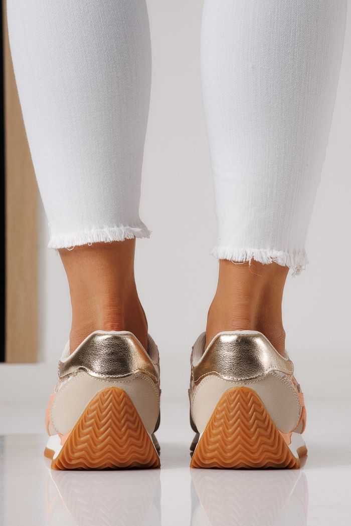 Дамски маратонки оранжеви от еко кожа Jesica #24127