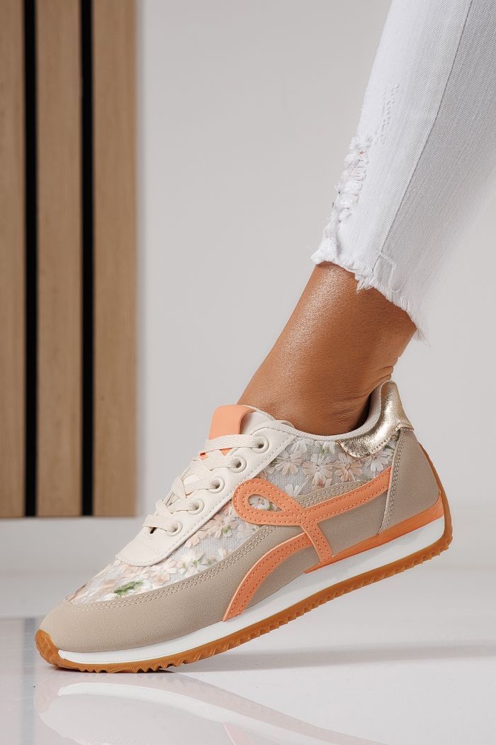 Дамски маратонки оранжеви от еко кожа Jesica #24127