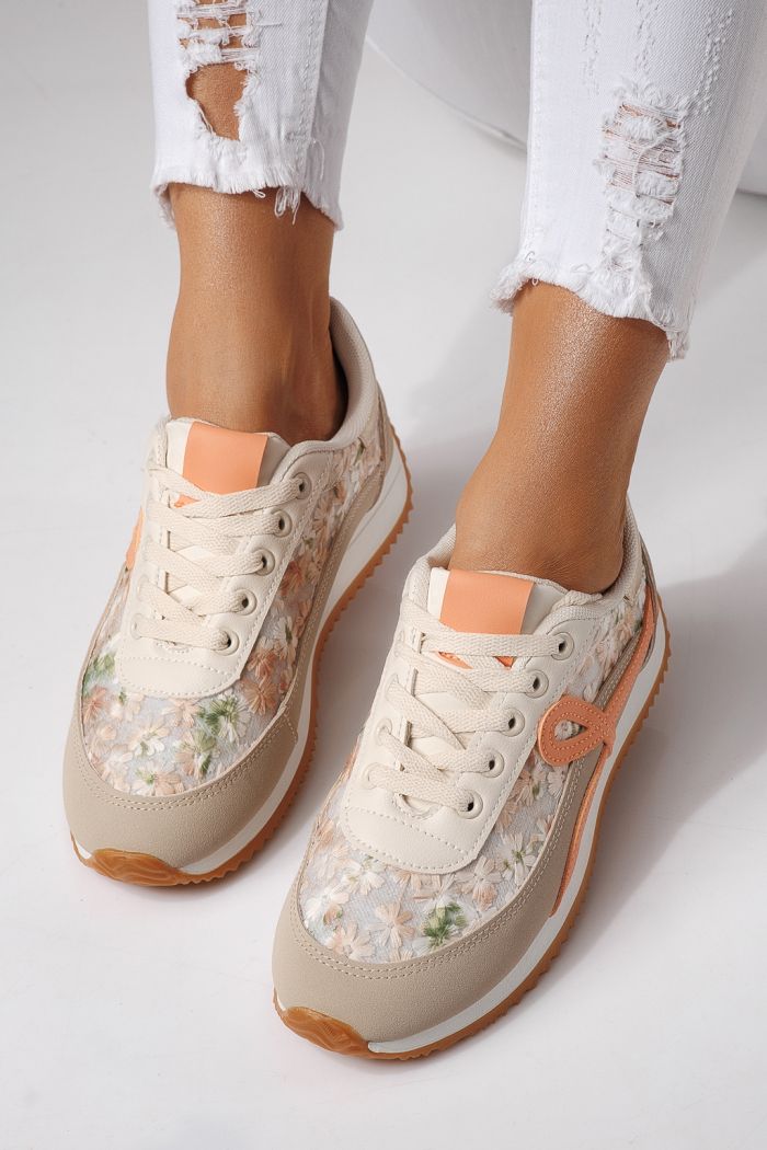 Дамски маратонки оранжеви от еко кожа Jesica #24127