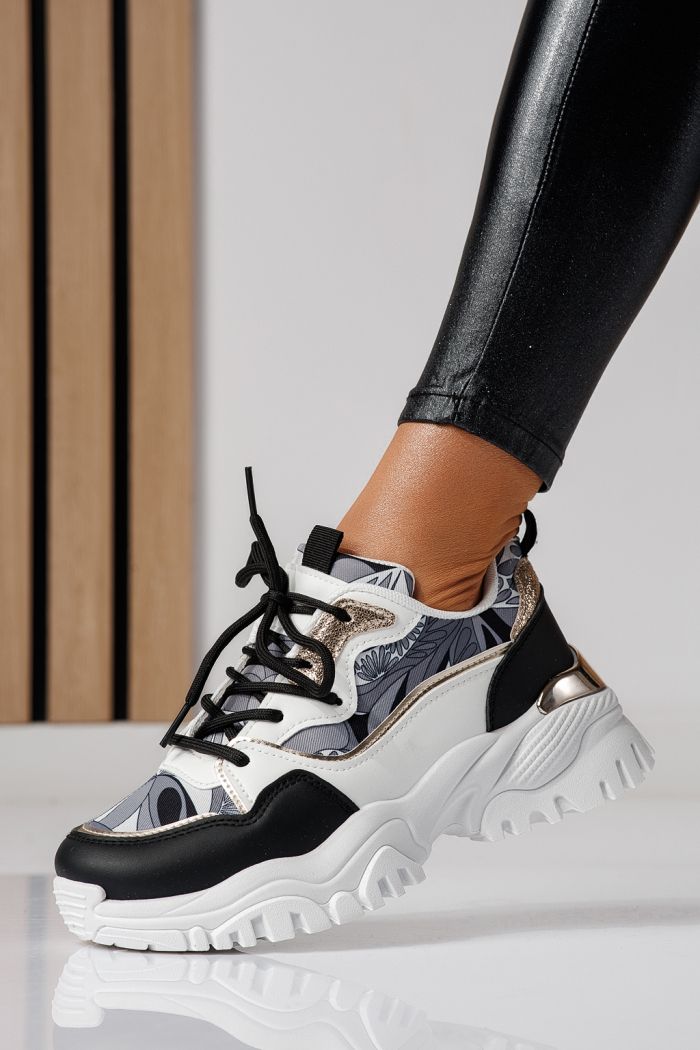 Дамски маратонки черни от еко кожа Jasmine #24133