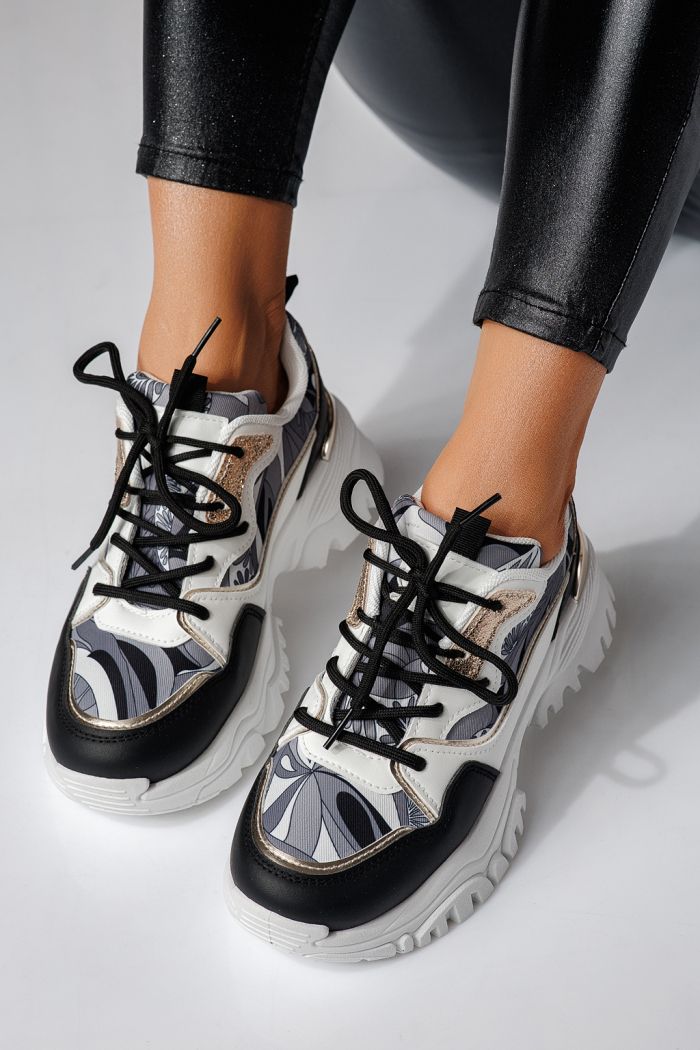 Дамски маратонки черни от еко кожа Jasmine #24133