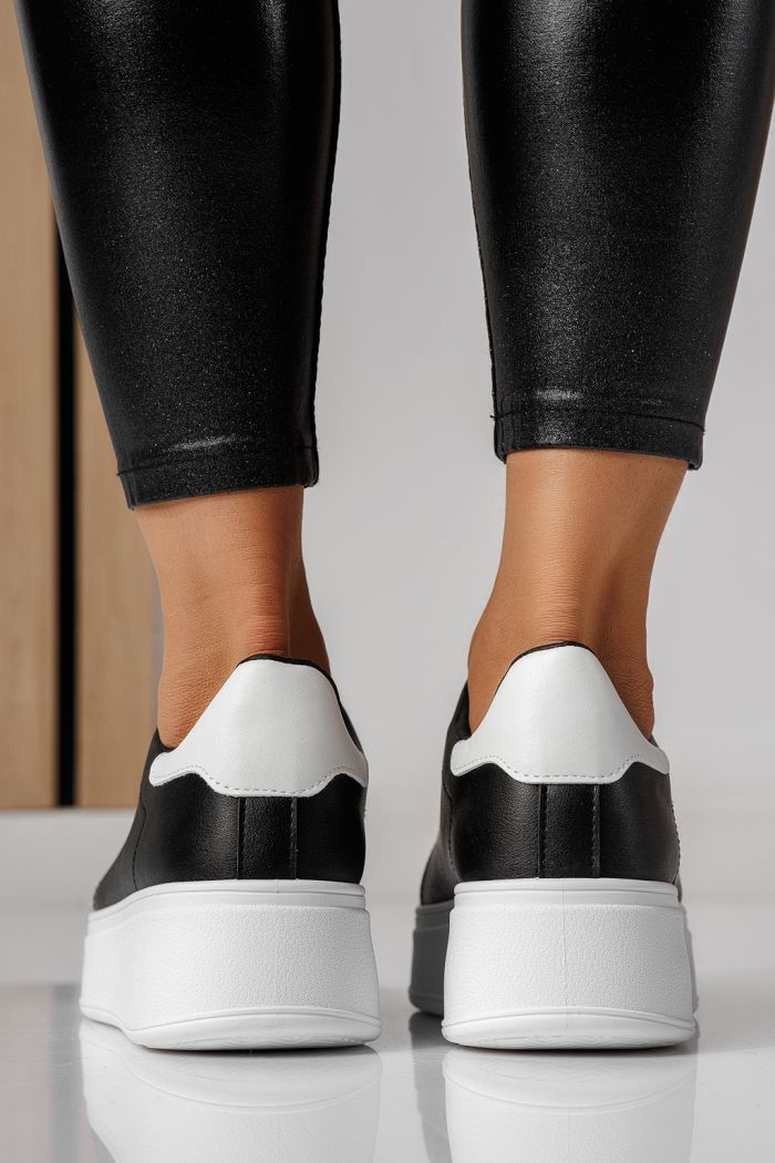 Дамски маратонки черни от еко кожа Celin #24064