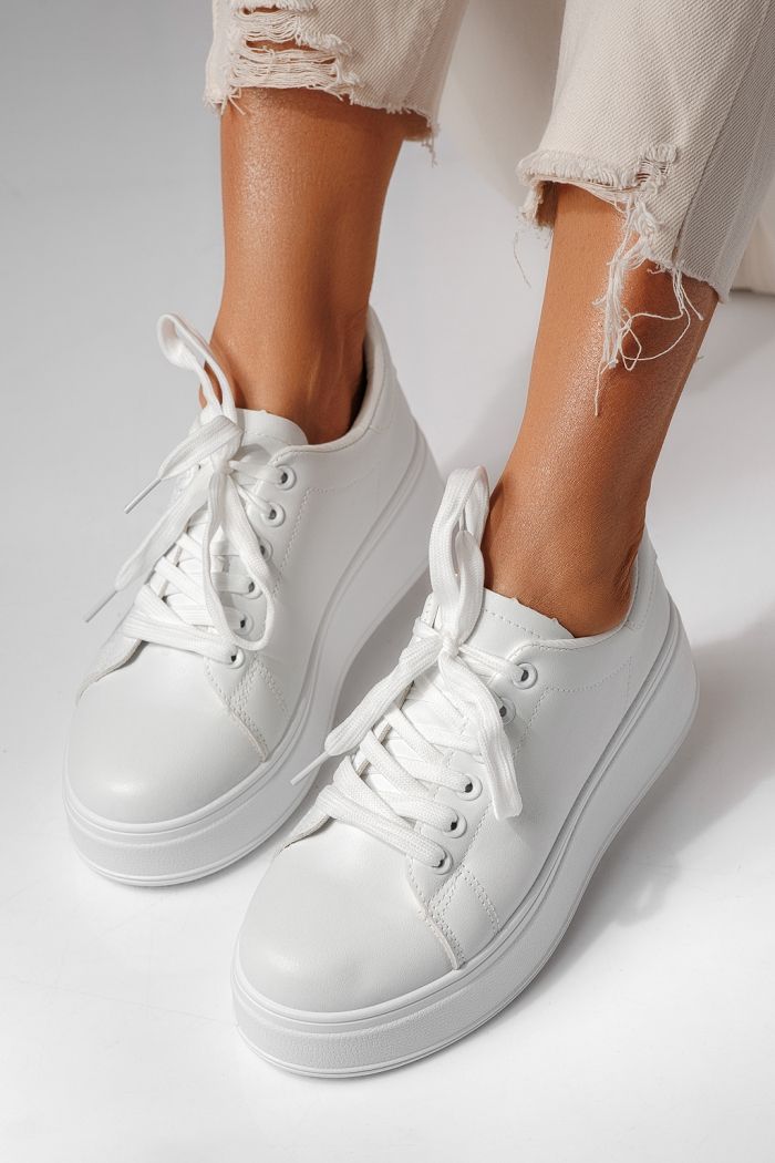 Дамски маратонки бели от еко кожа Celin #24063