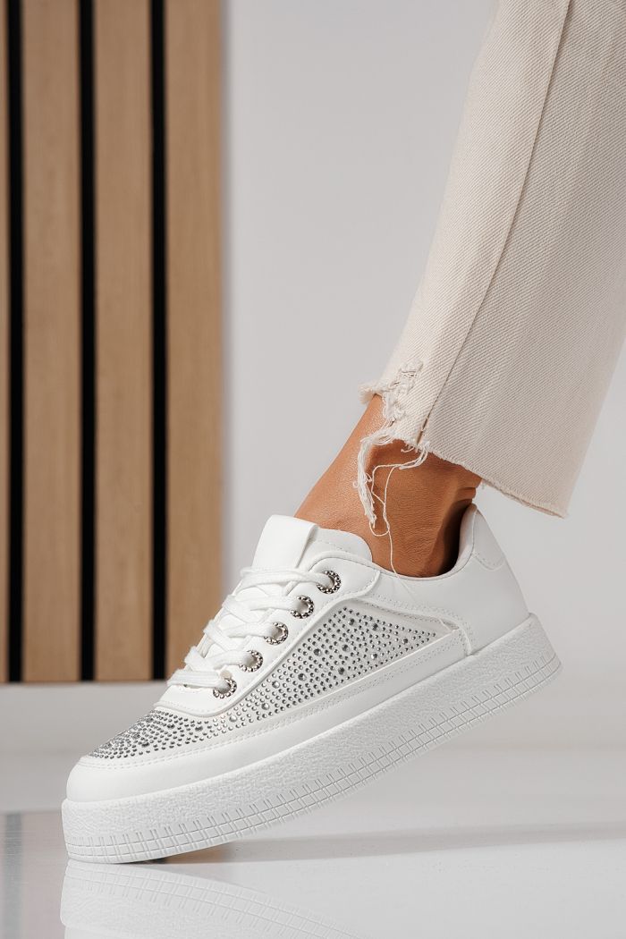 Дамски маратонки бели от еко кожа Rania #24176