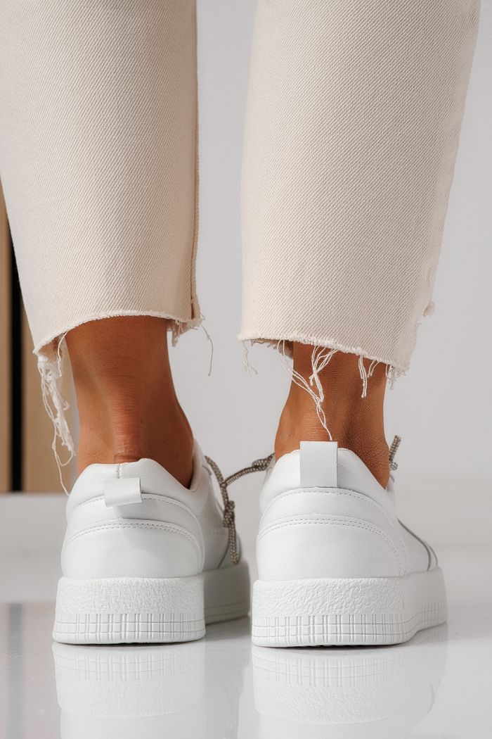 Дамски маратонки бели от еко кожа Nicole #24166