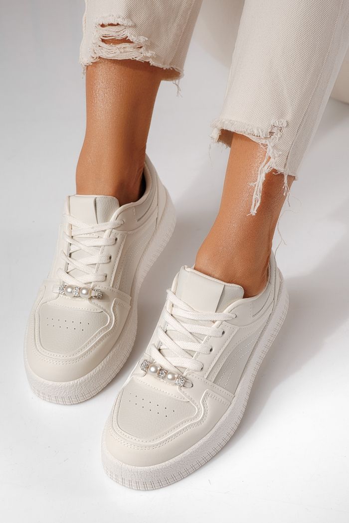 Дамски маратонки бежови от еко кожа Oana #24173