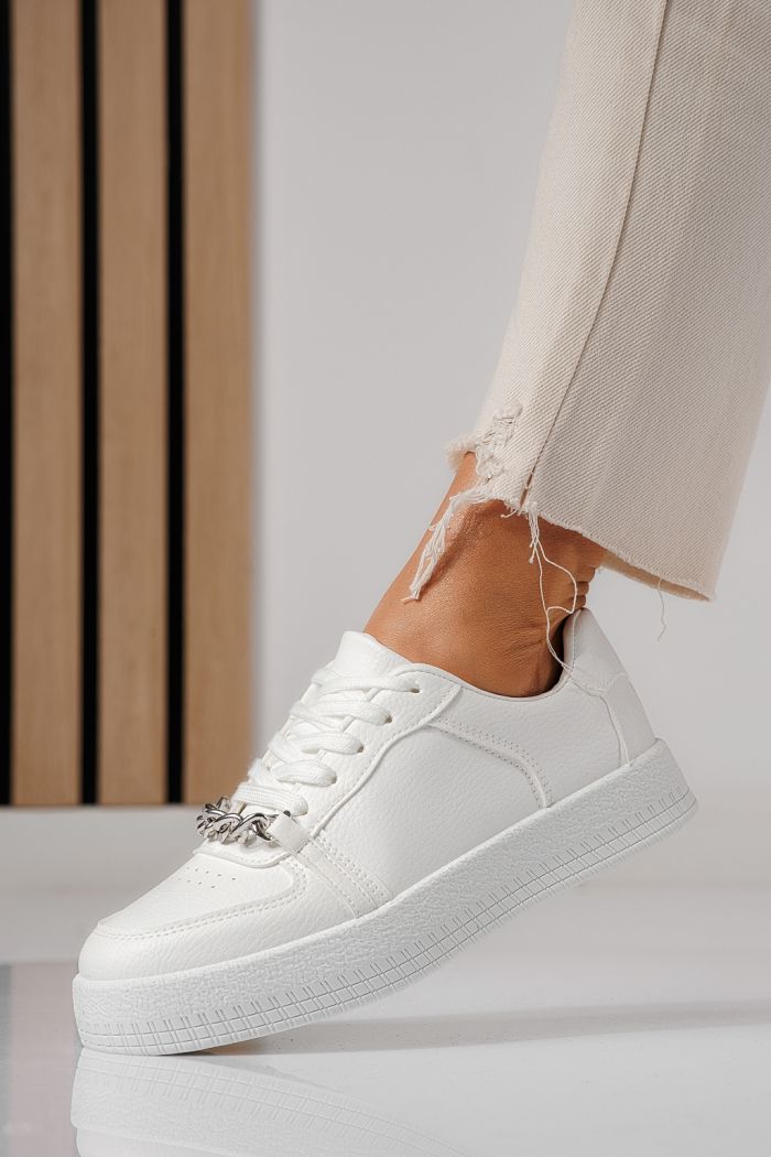 Дамски маратонки бели от еко кожа Olivia #24170