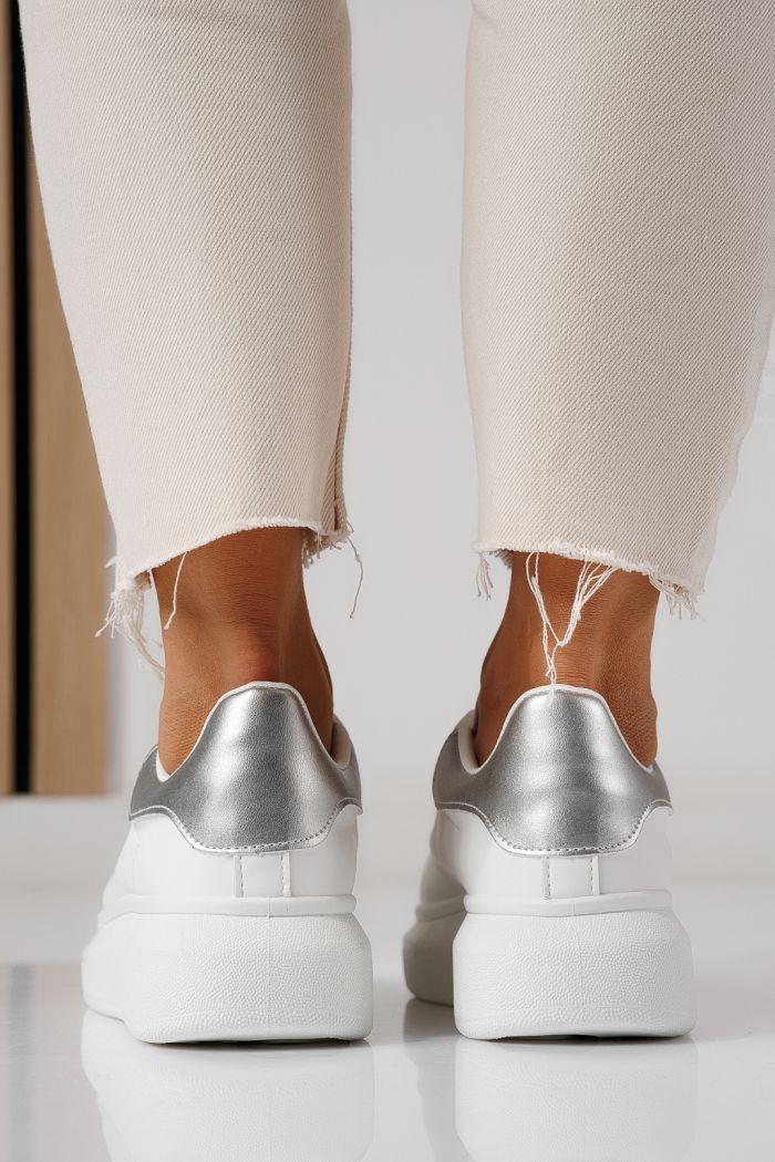 Дамски бели маратонки от екокожа Raya #24198