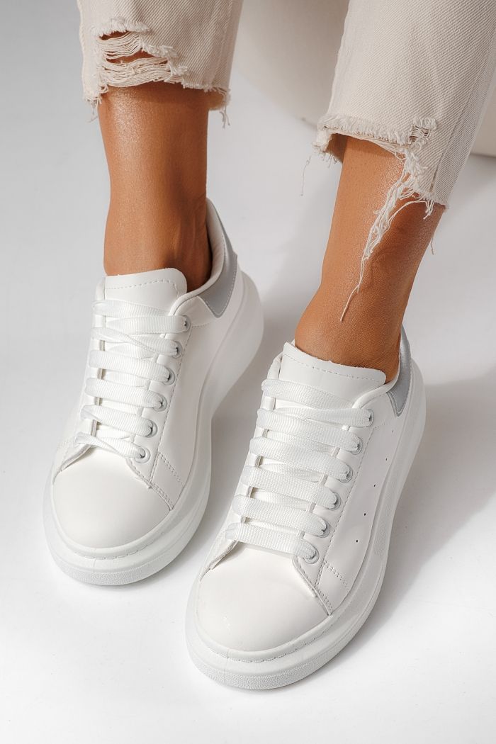 Дамски бели маратонки от екокожа Raya #24198