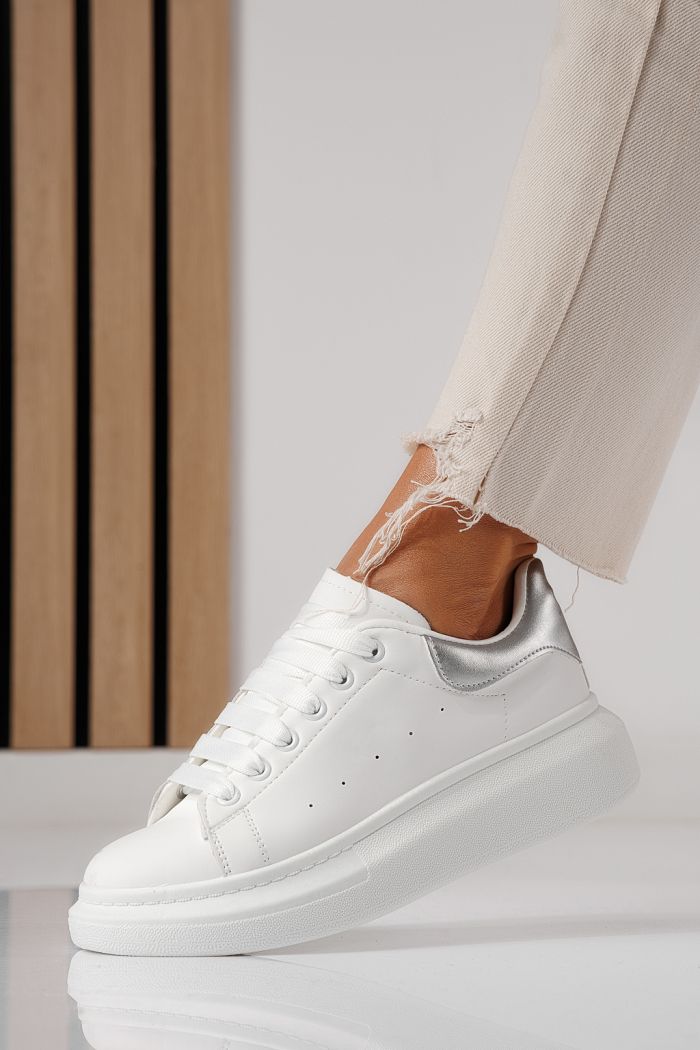 Дамски бели маратонки от екокожа Raya #24198