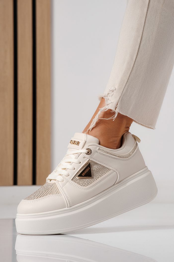 Дамски маратонки бежови от еко кожа Delia #24081